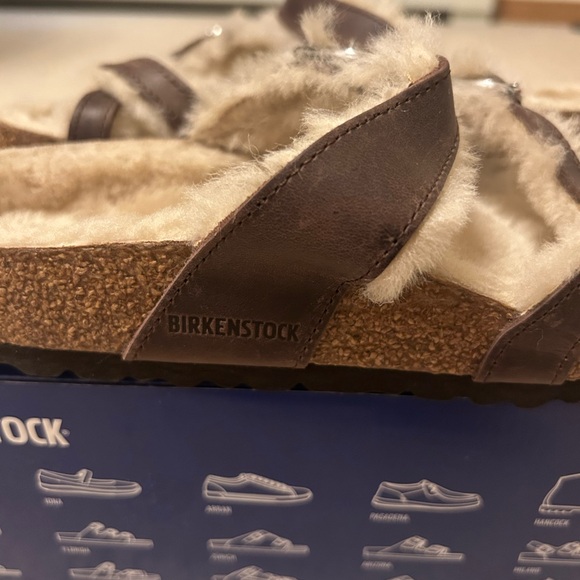 Birkenstock Mayari Shearling Sandals Brown Size 36 Regular Width - Picture 5 of 8